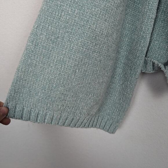 Eloquii Green Knit Long Sleeve Mock Neck Sweater - Picture 5 of 7